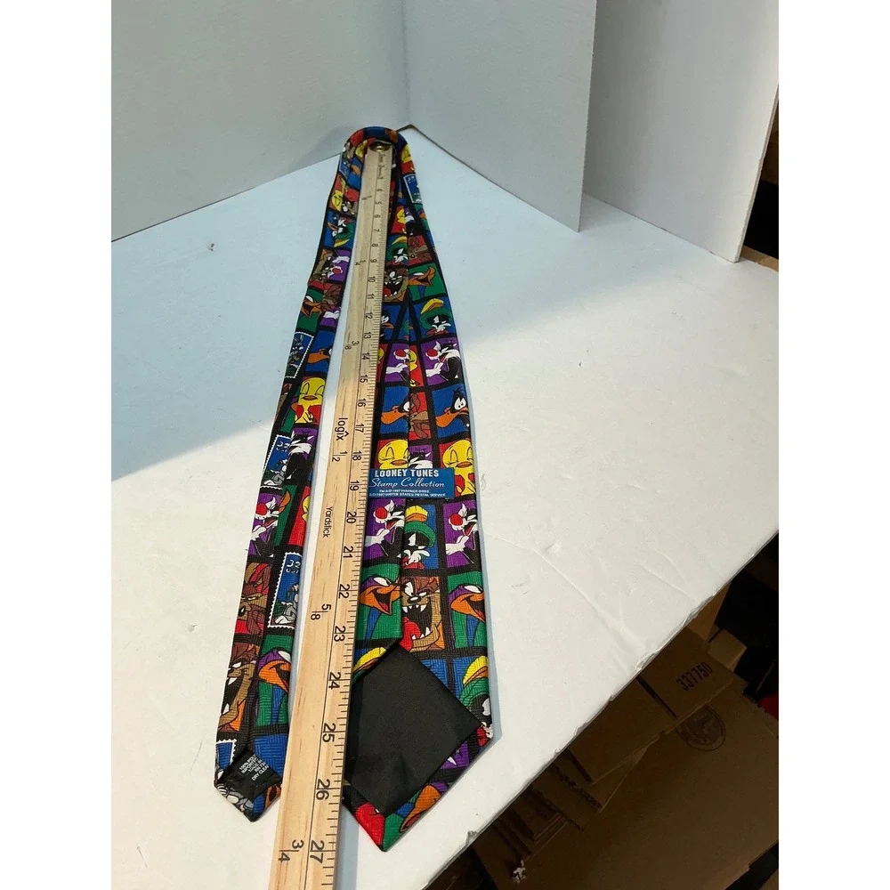 Warner Bros‎ Vintage 90s Looney Tunes Stamp Collection Tie OS Novelty 1997